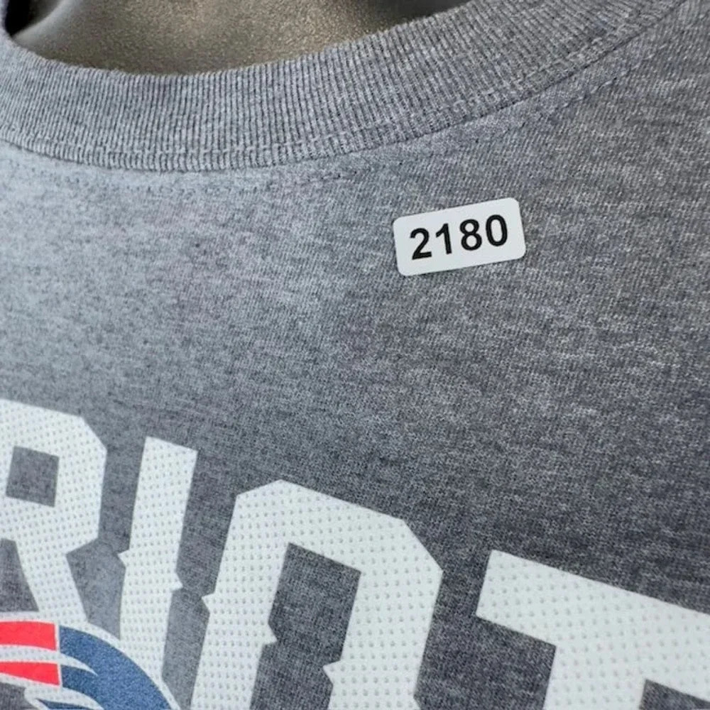 NEW Majestic New England Patriots Double Down T-Shirt Short Sleeve Gray Mens XL - Picture 2 of 5